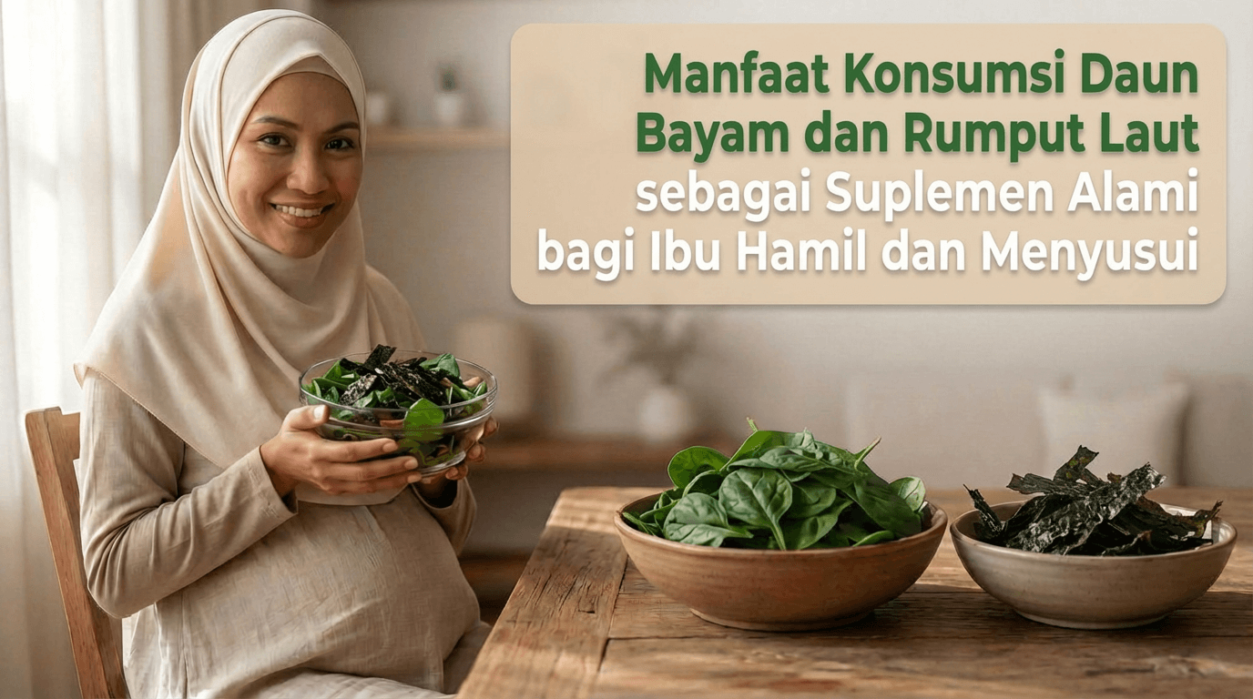 Gambar 1 - manfaat bayam dan rumput laut untuk ibu hamil dan menyusui